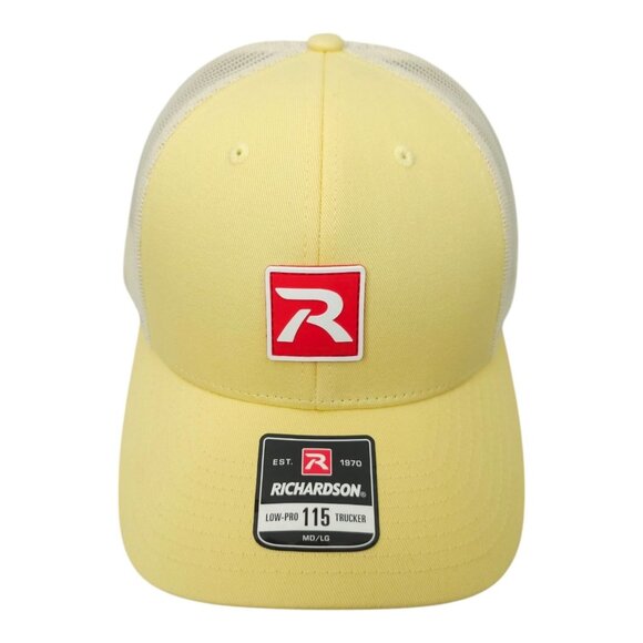 Richardson Mesh Snapback Cap Rubber Patch Logo Low Pro Trucker Baseball Hat - Picture 1 of 13